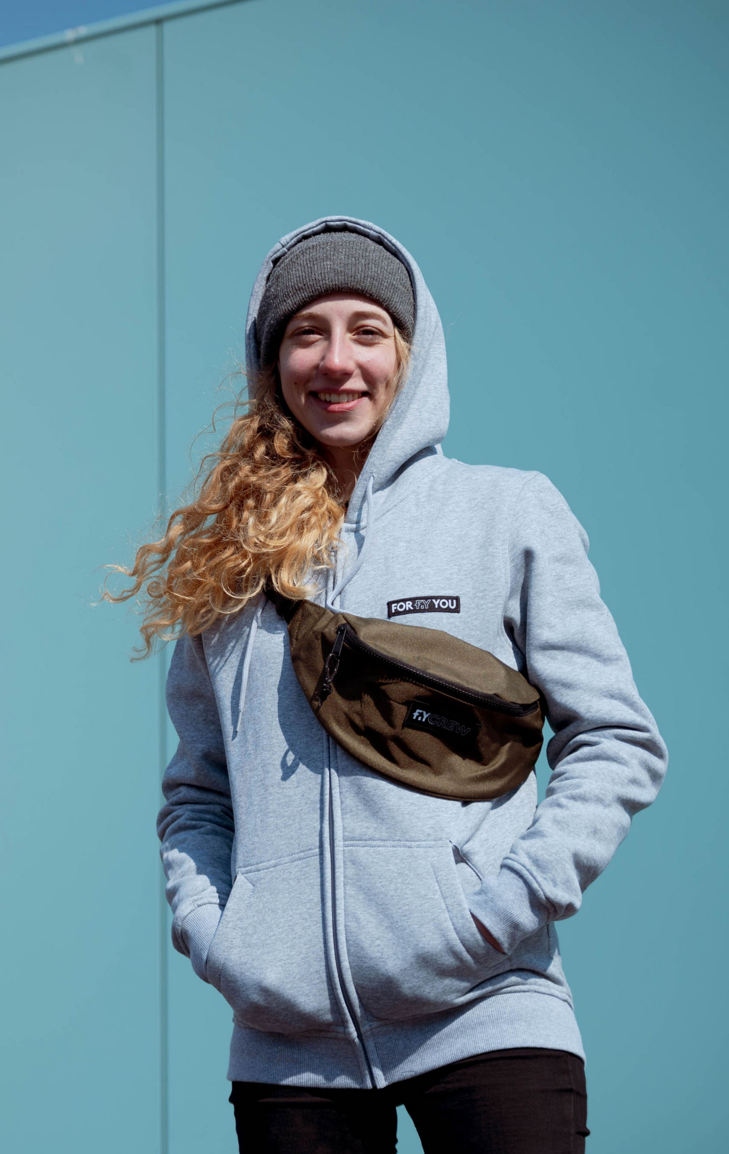 Hoodie Zip FY Gris Chiné