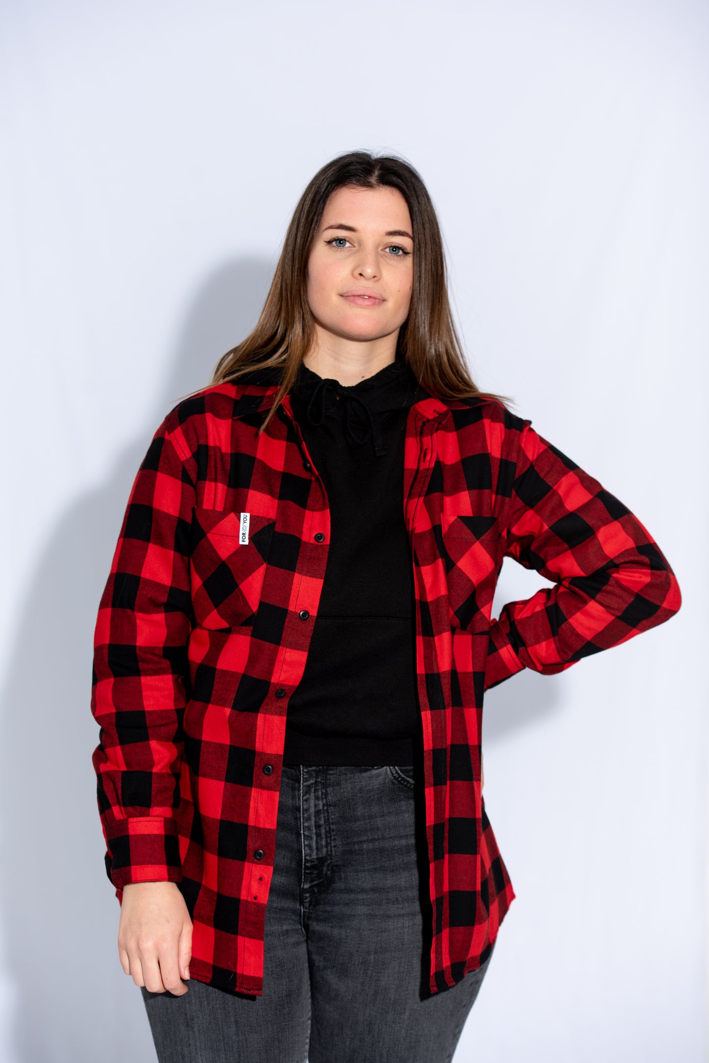 Chemise à Carreaux Noire & Rouge Unisexe