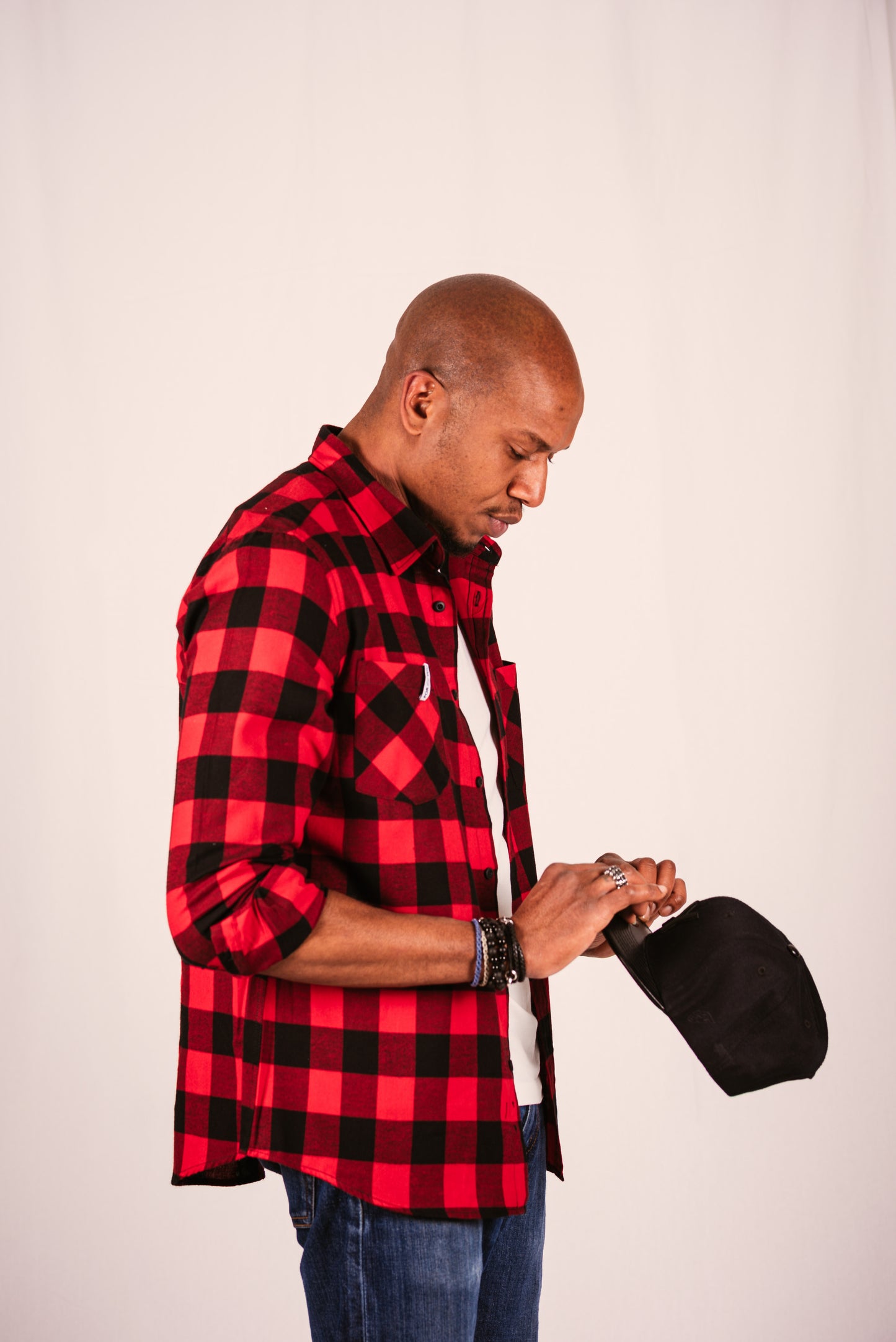 Chemise à Carreaux Noire & Rouge Unisexe
